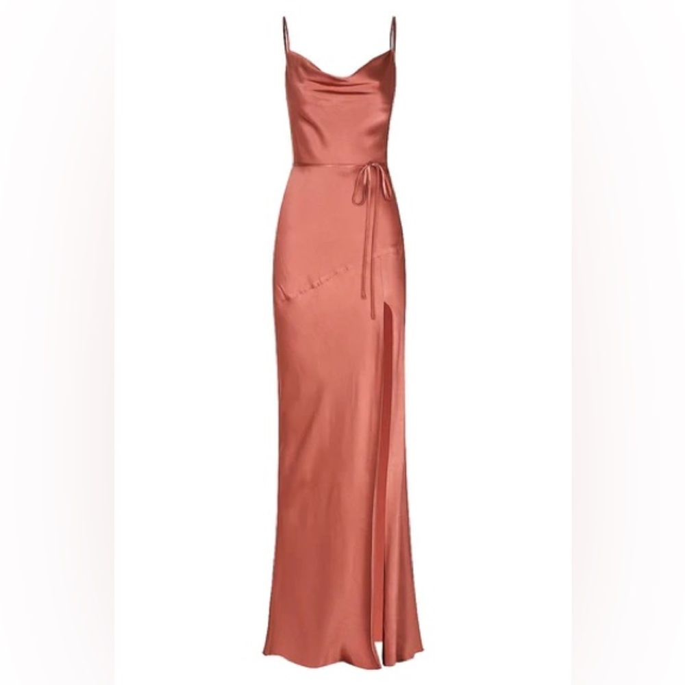 Shona Joy La Line Bias Cowl Maxi Dress - Terracotta